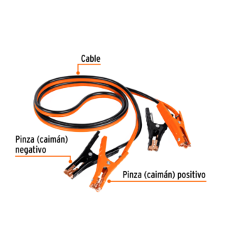 Cables pasa corriente 3 m, 225 A, 8 AWG, con funda, TRUPER 17543