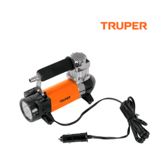 Inflador portátil 12 V para auto, con linterna LED, TRUPER 19999