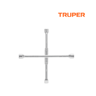 Llave de cruz 14" plegable pulida y cromada, TRUPER 15484